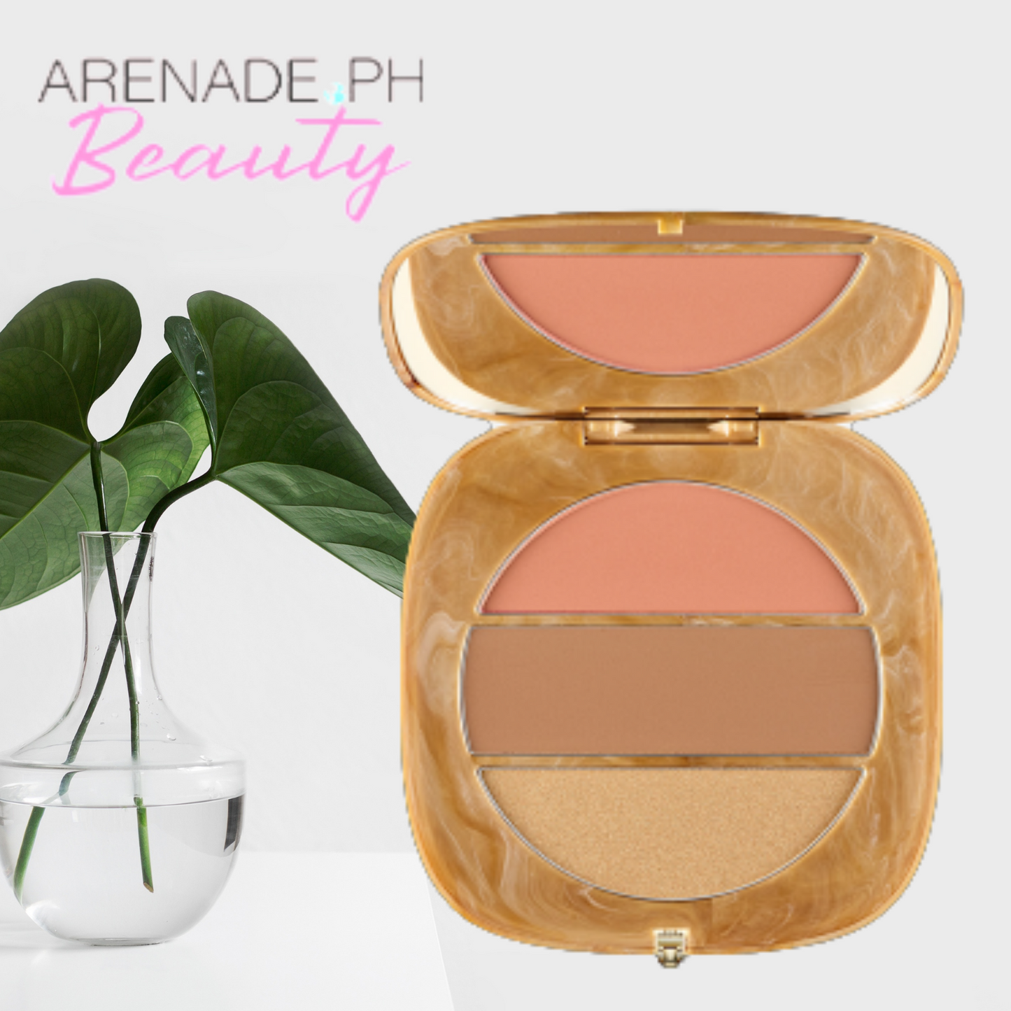 MARC JACOBS BEAUTY O!Mega x Three Powder Blush-Bronze-Highlight Palette in TAN-TASTIC GLO