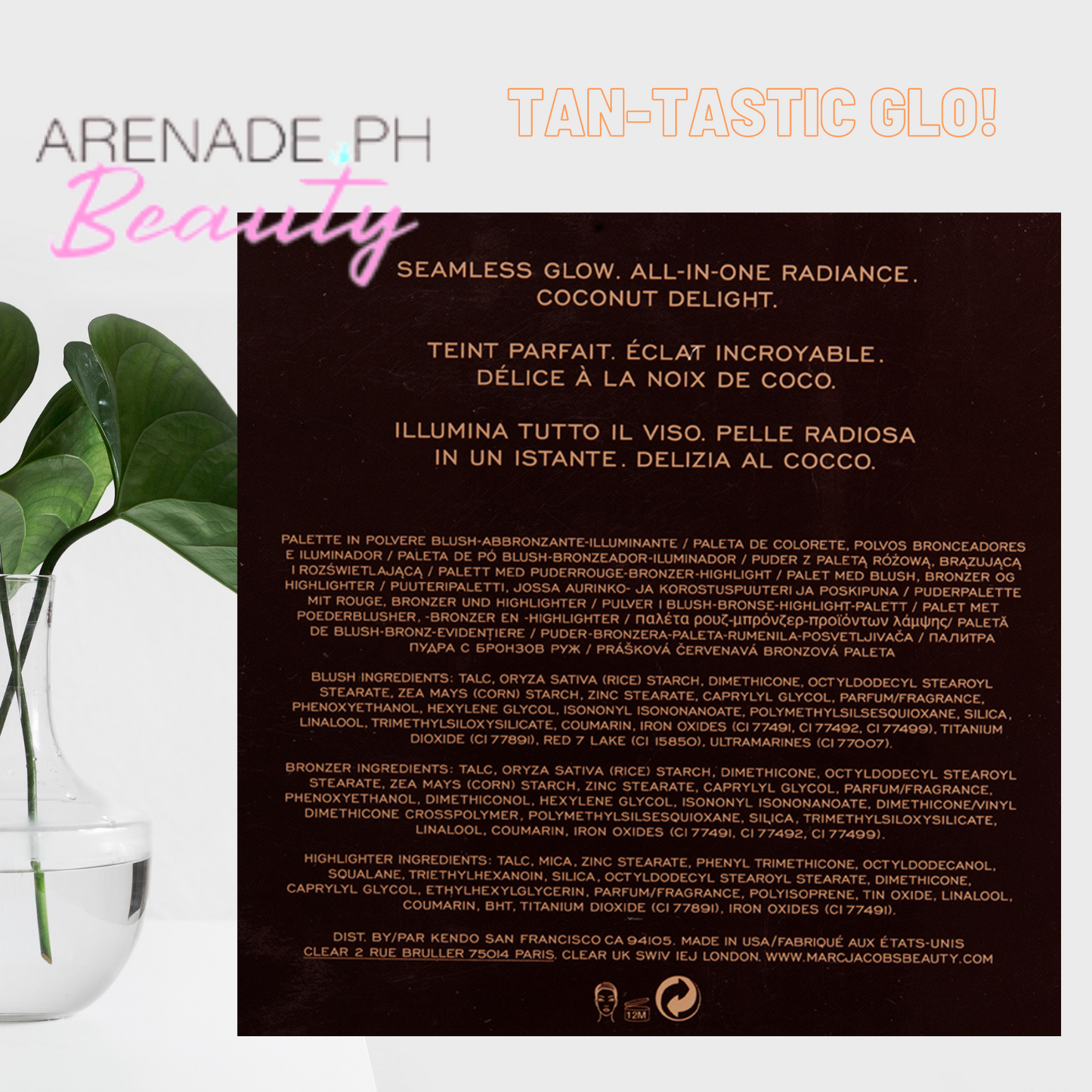 MARC JACOBS BEAUTY O!Mega x Three Powder Blush-Bronze-Highlight Palette in TAN-TASTIC GLO