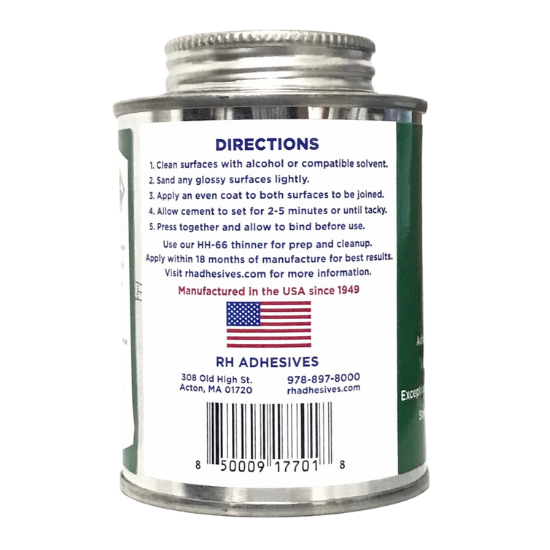 RH Adhesives HH-66 Industrial Strength Vinyl Cement Glue, 8 oz, Clear