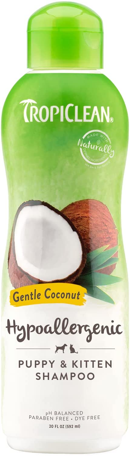 Tropiclean Hypoallergenic Puppy and Kitten Shampoo Natural Ingredients Gentle Coconut  20 fl. oz