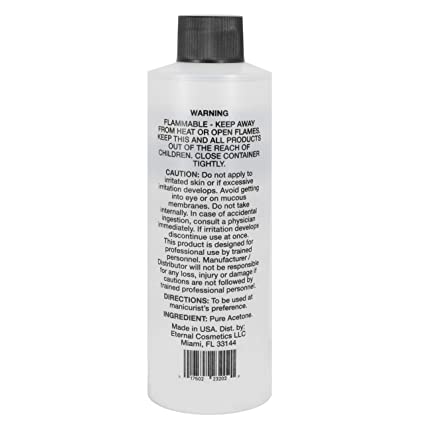 Pronto 100% Pure Acetone Professional Nail Polish Remover For Natural, Gel, Acrylic, Sculptured Nails 8 fl oz