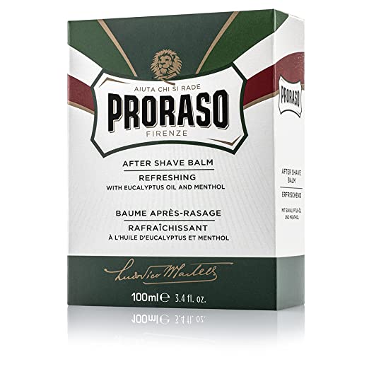 Proraso After Shave Balm for Men Refreshing and Toning with Menthol and Eucalyptus Oil 3.4 Fl Oz