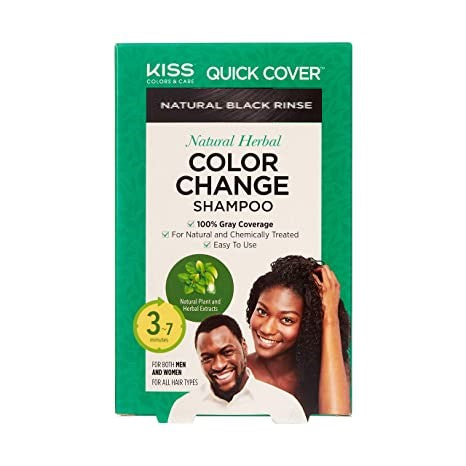 Kiss Color & Care Quick Cover Natural Herbal Color Change Shampoo for Men and Women 30 ml 1 Pouch