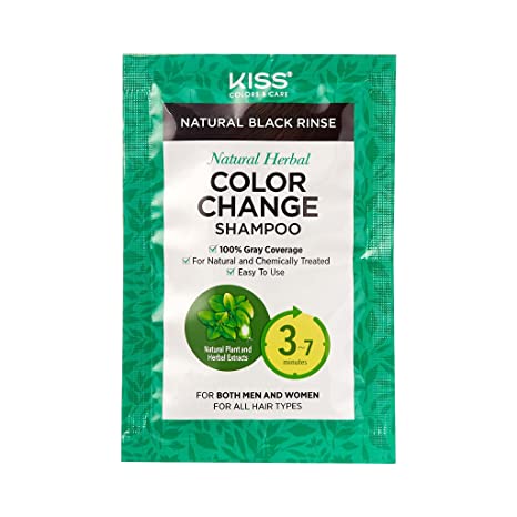 Kiss Color & Care Quick Cover Natural Herbal Color Change Shampoo for Men and Women 30 ml 1 Pouch