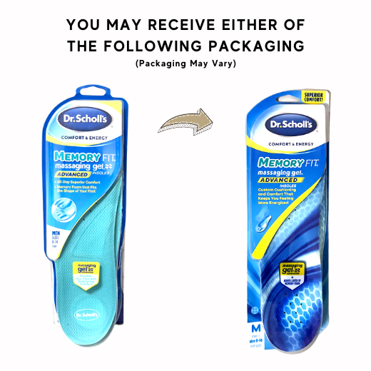 Dr. Scholl’s Memory Fit Massaging Gel Advanced Insoles, 1 Pair, Size 8-14