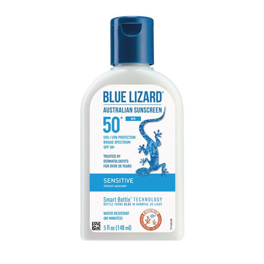 Blue Lizard Mineral Sensitive Skin SPF 50+ Sunscreen Lotion, 5 oz