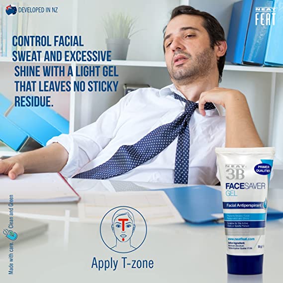 Neat Feat 3B Face Saver Antiperspirant for Facial Perspiration & Shine Gel, 1.76 Fl Oz (PACKAGING MAY VARY)