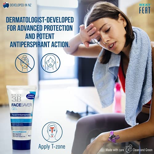 Neat Feat 3B Face Saver Antiperspirant for Facial Perspiration & Shine Gel, 1.76 Fl Oz (PACKAGING MAY VARY)