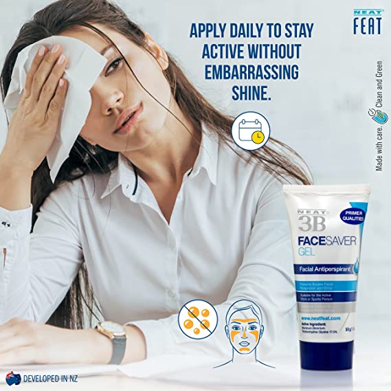 Neat Feat 3B Face Saver Antiperspirant for Facial Perspiration & Shine Gel, 1.76 Fl Oz (PACKAGING MAY VARY)