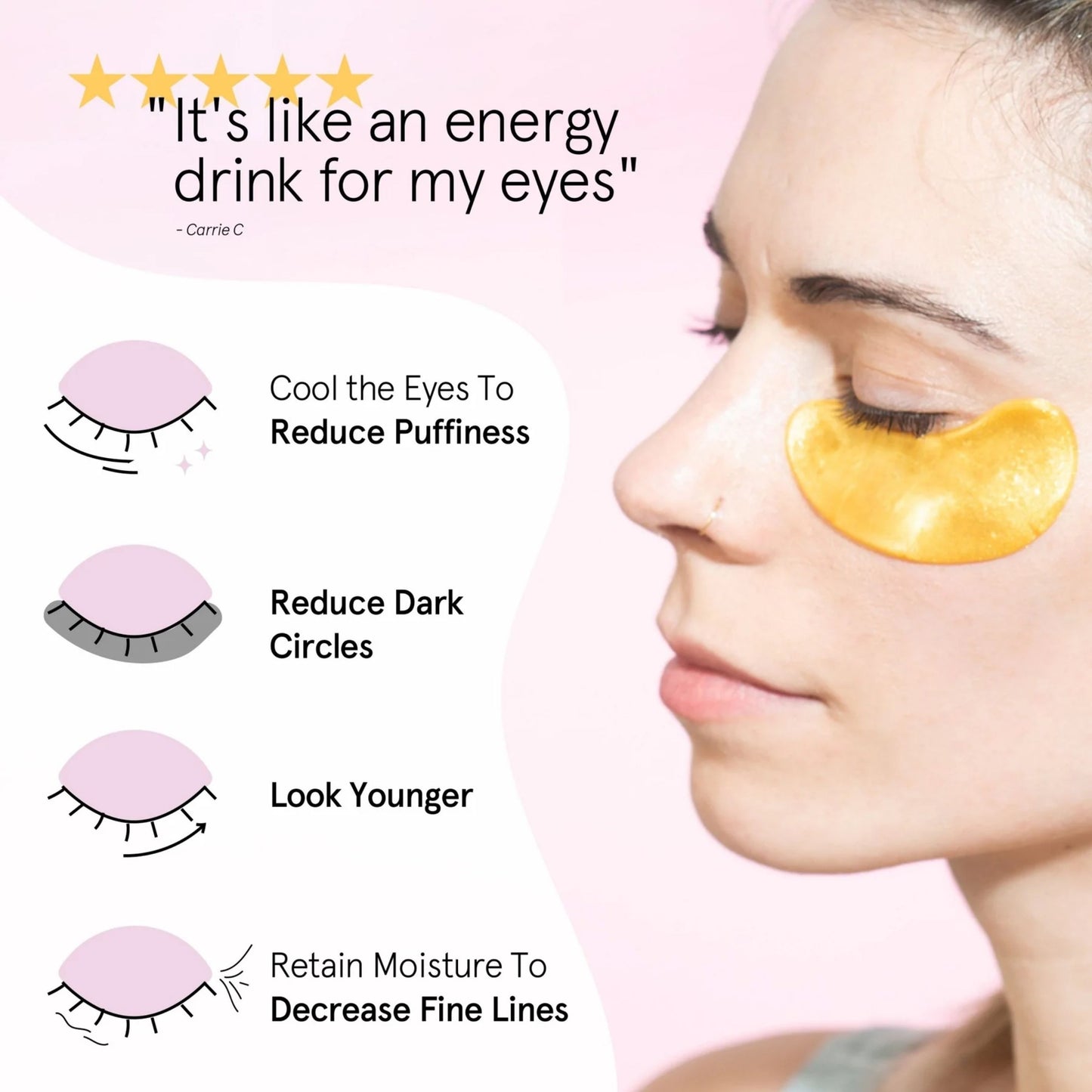 Grace & Stella, Everything is Better in Pink ,Eye Mask Collagen Boosting, 12 Pairs Net Wt. 6 grams