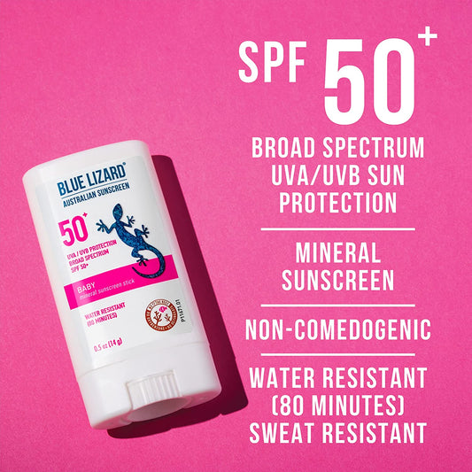 Blue Lizard Australian Baby Mineral Sunscreen 50+ 14 g, 1 Stick