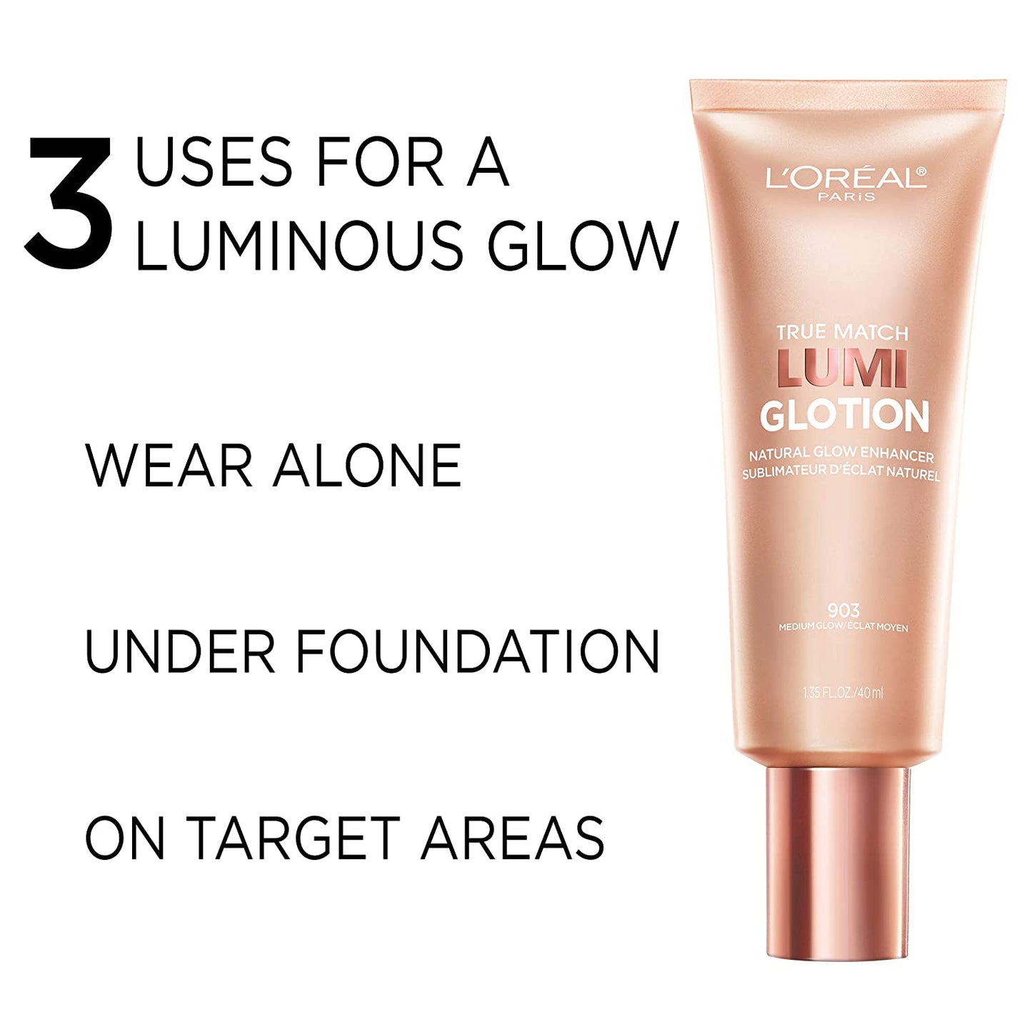 L'Oreal Paris True Match Lumi Glotion Natural Glow Enhancer 902 Light Glow 40mL, 1 Count
