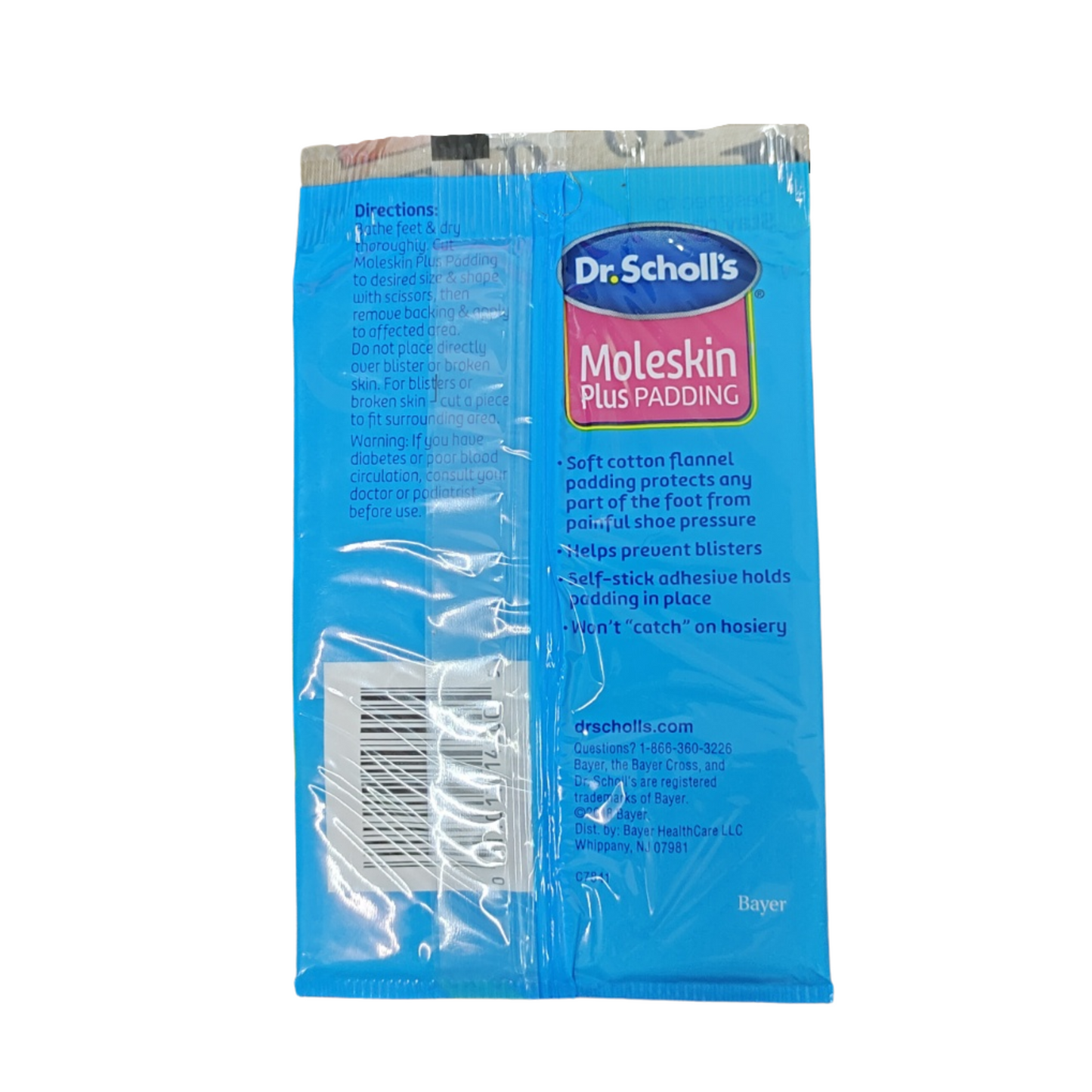 Dr. Scholl's Moleskin Padding Thin Flexible Cushioning Provide Pain Reflief 3 Strips 4 5/8" x 3 3/8"