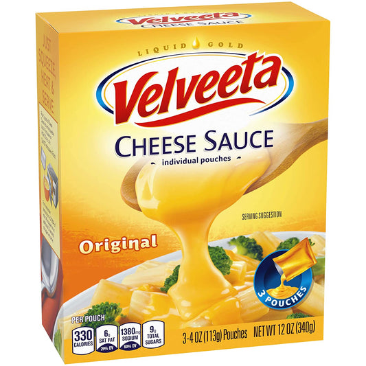 Velveeta Liquid Gold Original Cheese Sauce for 3 Pouches 340 g