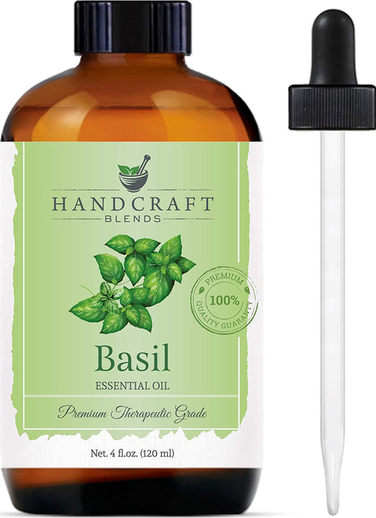 Handcraft Blends Basil Essential Oil Premium Therapeutic Grade 120 mL 1 Bottle