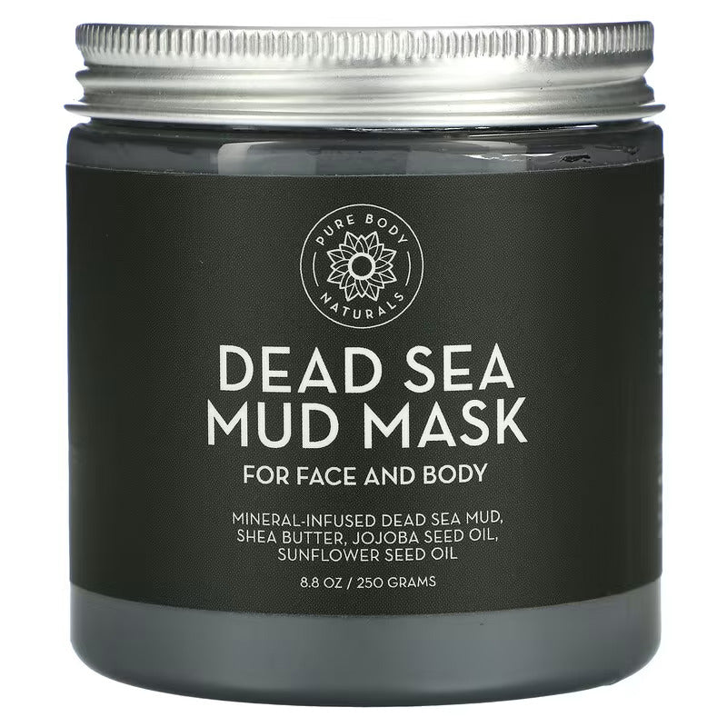 PureBodyNaturals Dead Sea Mud Face Mask, 8.8 oz. / 250g