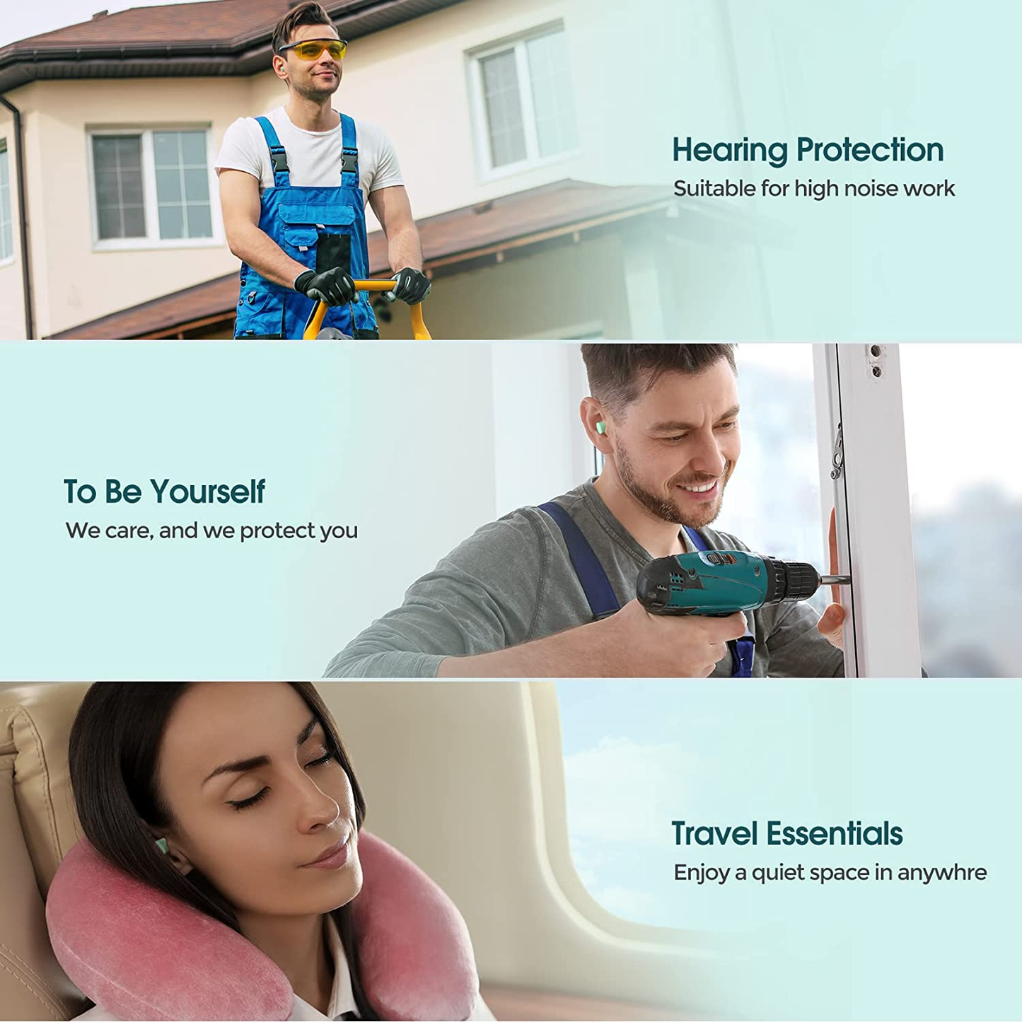 Soft Foam 60 Pairs Earplugs 38dB SNR Let Noise Shut Up SA-7-5 1 Jar