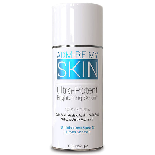 Admire My Skin Ultra-Potent Brightening Serum 1% Synovea with Kojic, Azelaic, Lactic & Salicylic Acid, 1 fl.oz / 30ml