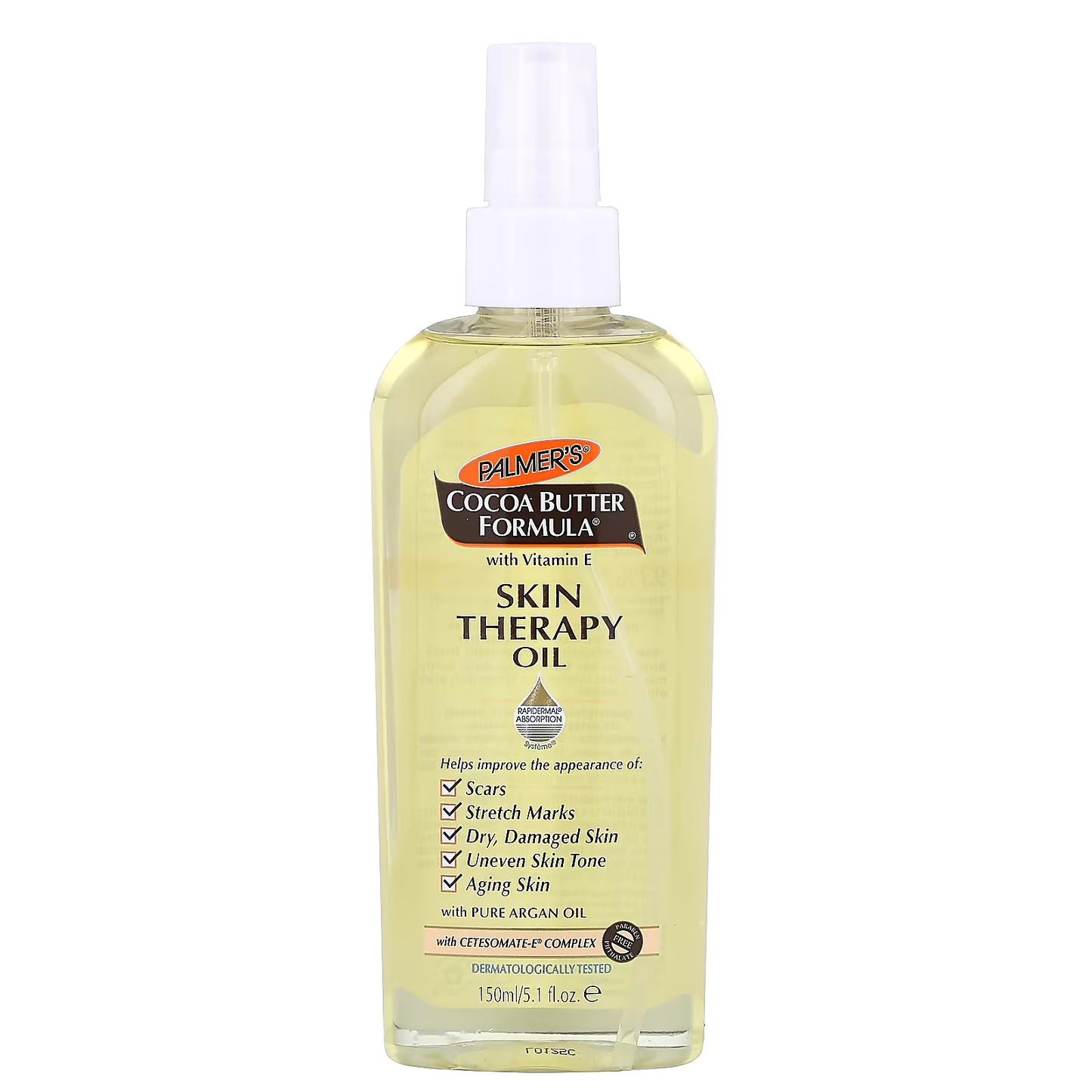 Palmer's Cocoa Butter Formula with Vitamin E & Pure Argan Oil Skin Therapy Moisturizing Body Oil, 5.1 fl.oz / 150 ml