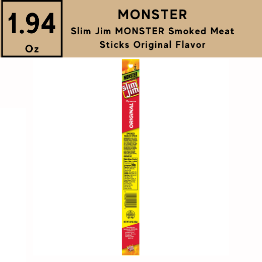 Slim Jim MONSTER Smoked Meat Sticks Original Flavor 1.94 oz