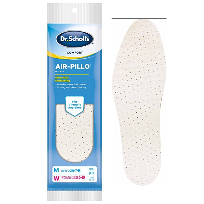 Dr. Scholl’s Comfort Air-Pillo Insoles, 1 Pair (Men’s Size: 7-13, Women’s Size: 5-10)