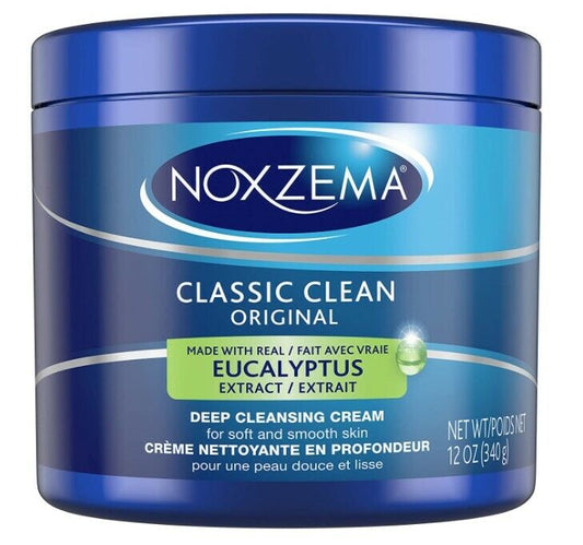 Noxzema Classic Clean Deep Cleansing Cream made with Real Eucalyptus Extract, 12 Oz. / 340g