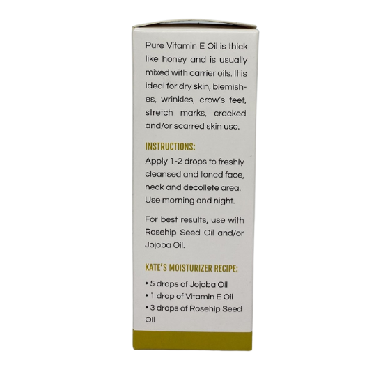 Kate Blanc Vitamin E Oil Moisturizes Face, body & nails 100% Pure, Extra Strength 28,000 IU 120 mL