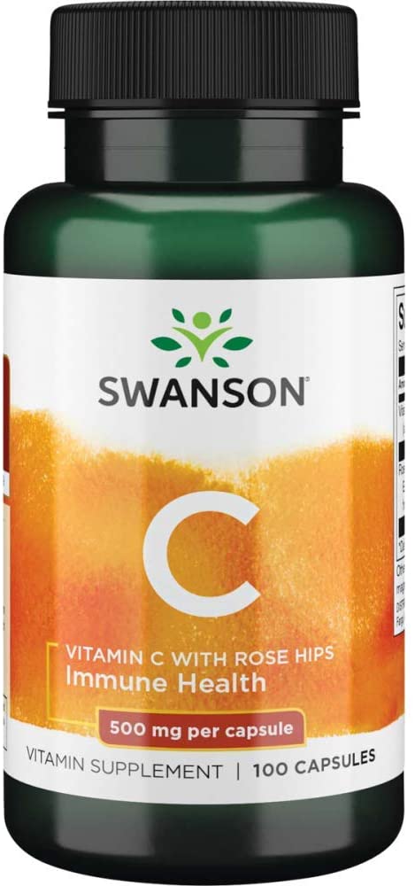 Swanson Premium Vitamin C with Rose Hips 500 mg (100 Capsules)