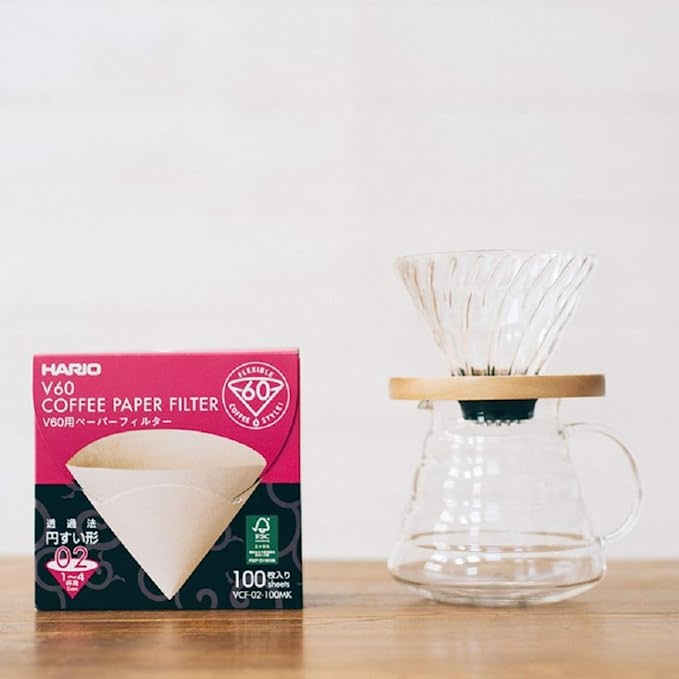 Hario V60 Paper Coffee Filters, Size 02, Natural, 100 sheets PACKAGING MAY VARY