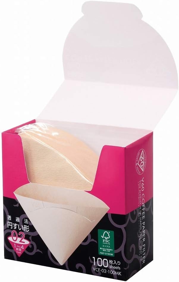 Hario V60 Paper Coffee Filters, Size 02, Natural, 100 sheets PACKAGING MAY VARY