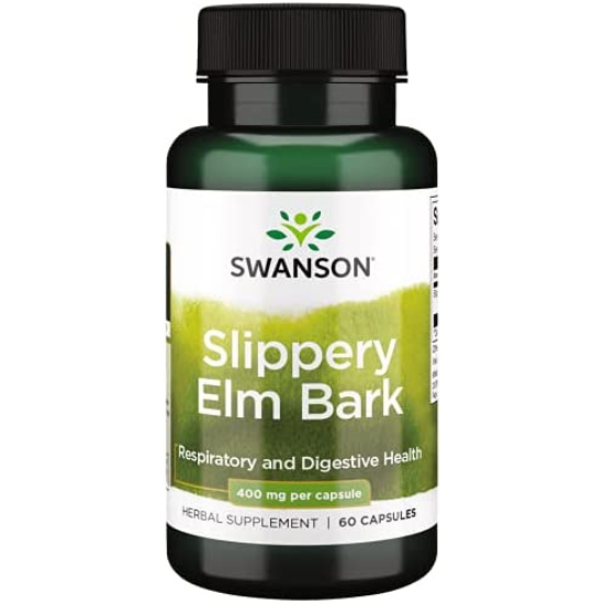 Swanson Premium Slippery Elm Bark 400 mg (60 Capsules)