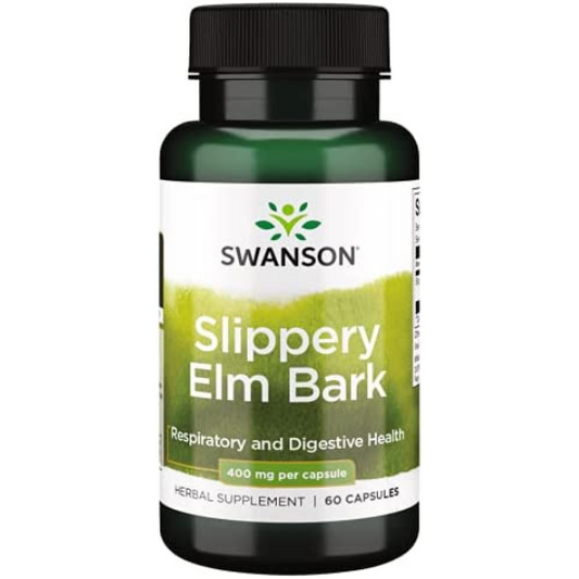 Swanson Premium Slippery Elm Bark 400 mg (60 Capsules)