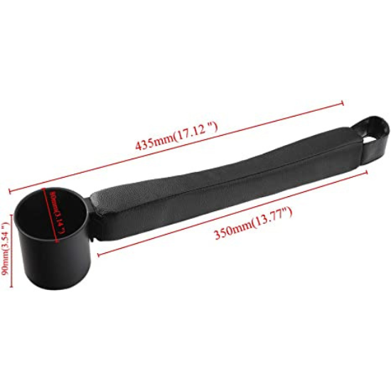 Supin 2 Pieces Car Seat Gap Filler Pad PU Leather Console Side Pocket Organizer and one Cup for Cellphone Wallet Coin Key (Black)