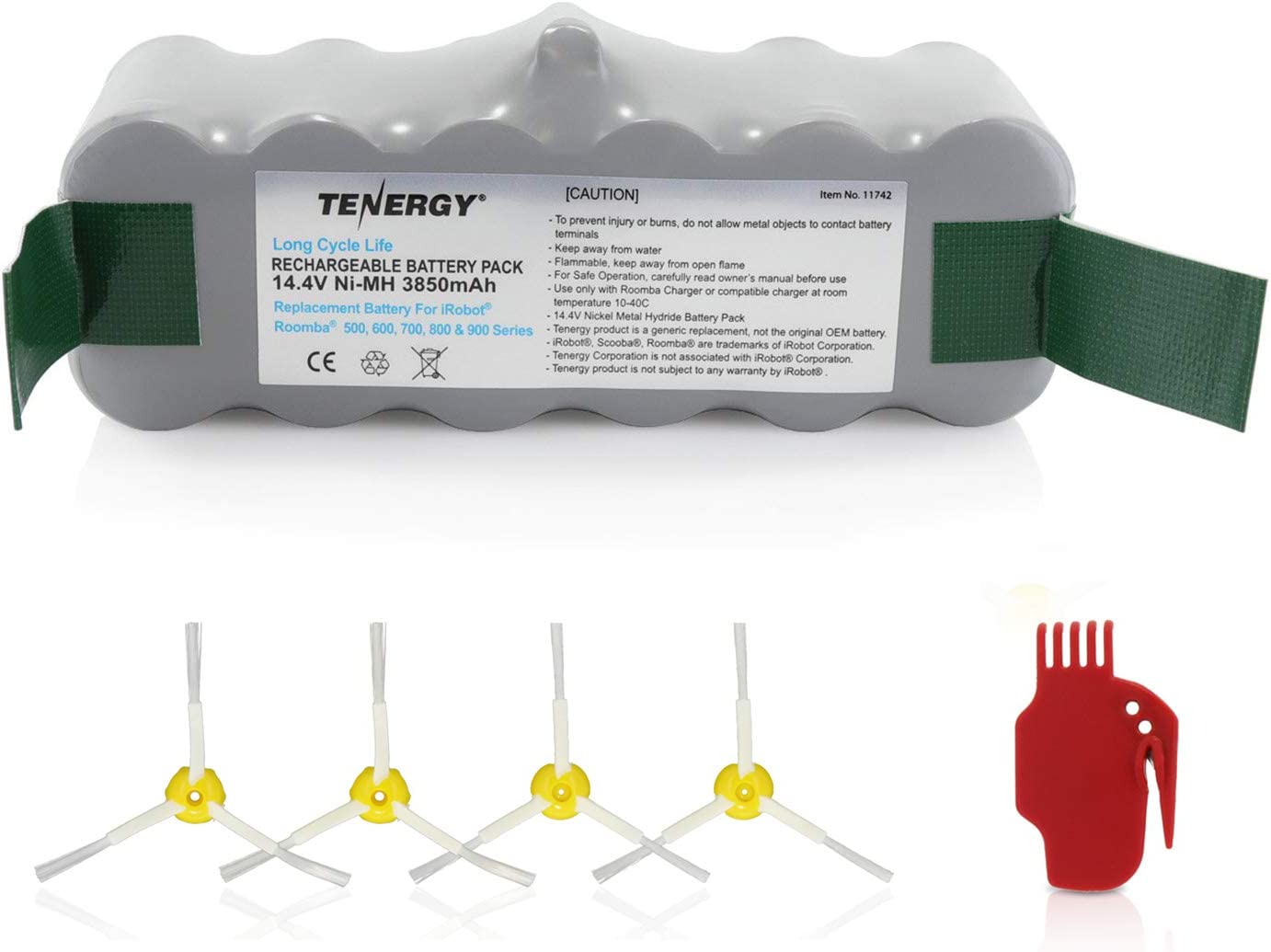 Tenergy New Extended Life 1000 Cycles 14.4V 3850mAh NiMH Battery For iRobot Roomba 900 800 700 600 500 Series