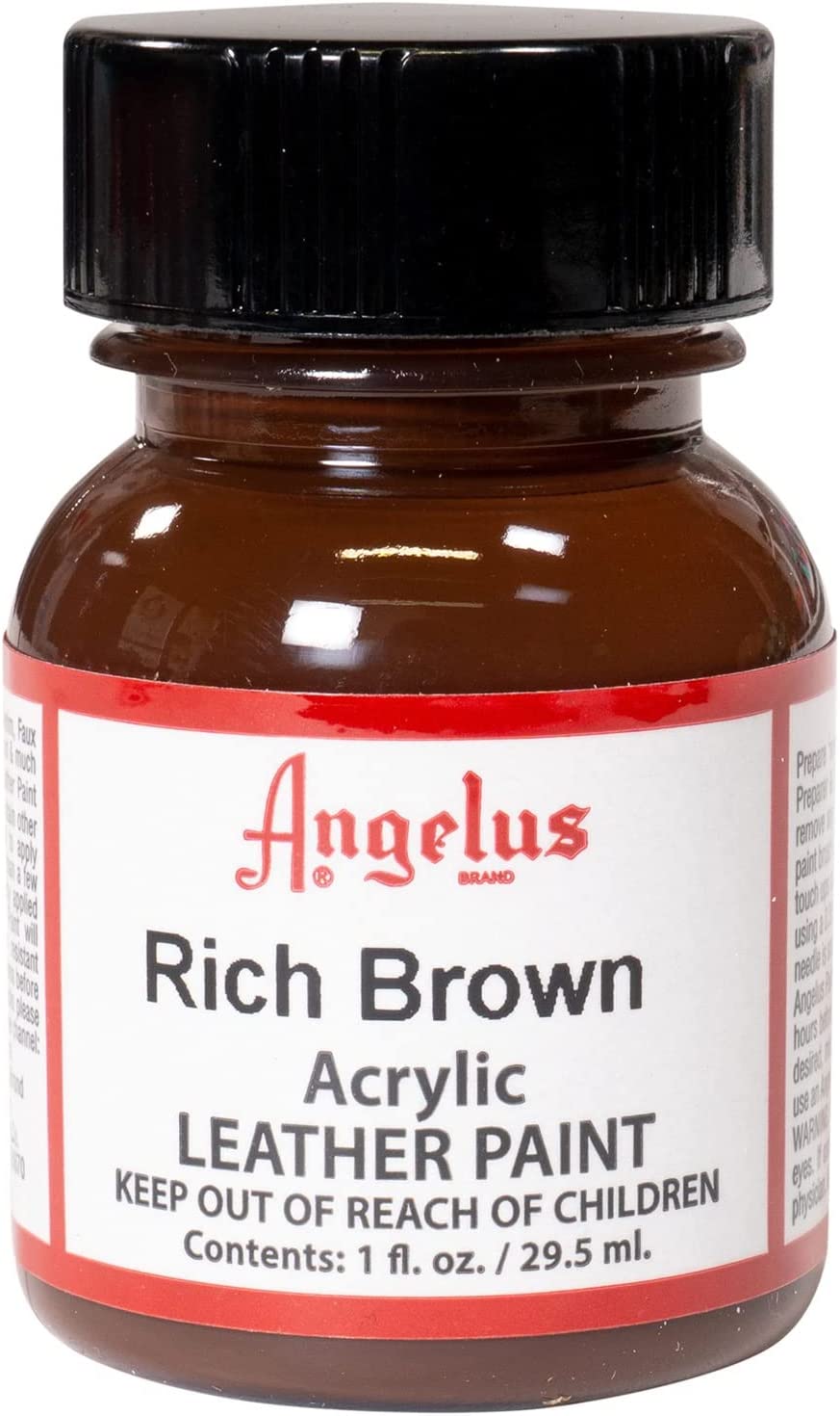 Angelus Acrylic Leather Paint Rich Brown 1 Fl Oz (29.5 ml)