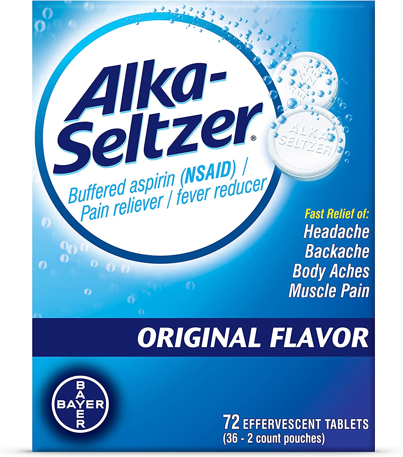 Alka-Seltzer Original Effervescent Tablets, 72-Count