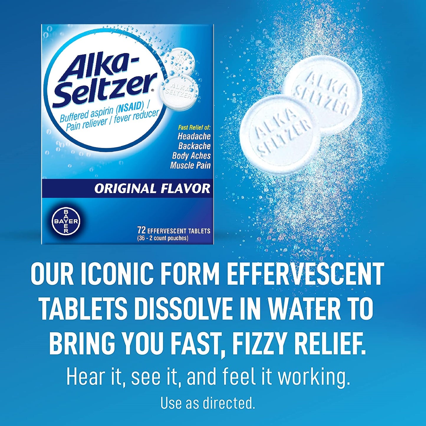 Alka-Seltzer Original Effervescent Tablets, 72-Count