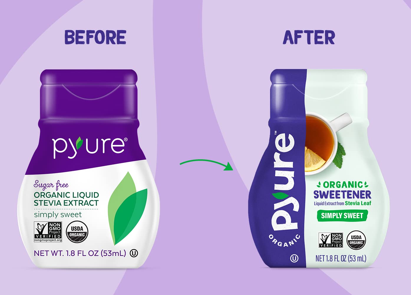 Pyure Organic Liquid Stevia Extract Sweetener, Simply Sweet, Sugar Substitute, 200 Servings, 1.8 fl oz (Packaging may Vary)