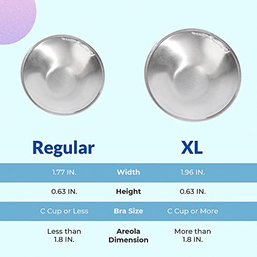 Silverette 925 Silver Metal Healing Nipple Cover Guards Soothe & Protect Nipples Regular Size 1 Pair