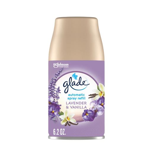 Glade Automatic Spray Refill Lavender & Vanilla Air Freshener Infused With Essential Oils 6.2 Oz