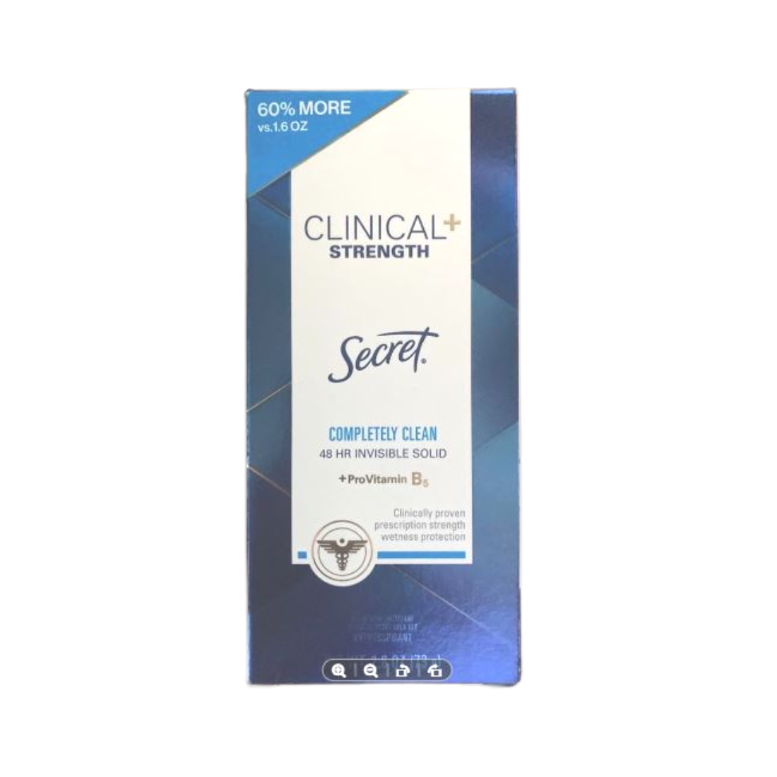Secret Clinical Strength Antiperspirant Deodorant for Women Completely Clean Scent Invisible Solid, 2.6 oz. / 73g (PACKAGING MAY VARY)