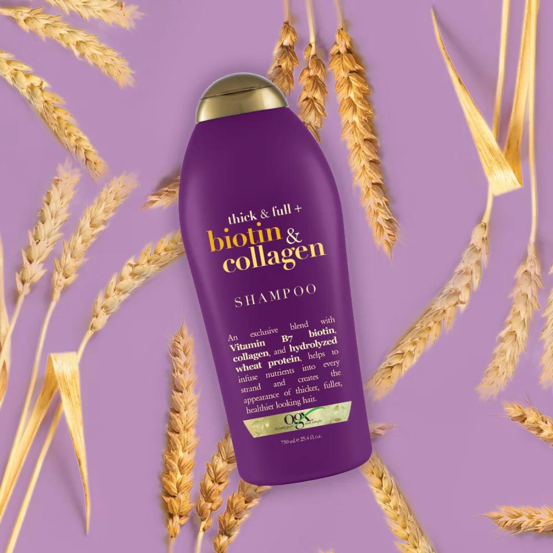 OGX Thick & Full + Biotin & Collagen Volumizing Daily Shampoo 25.4 Fl Oz (750ml)