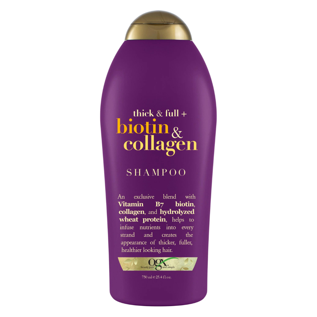 OGX Thick & Full + Biotin & Collagen Volumizing Daily Shampoo 25.4 Fl Oz (750ml)