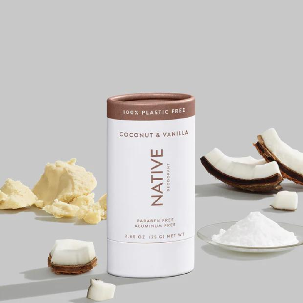Native Deodorant Natural Vegan Gluten Free Cruelty Free, Coconut & Vanilla 75g PACKAGING MAY VARY