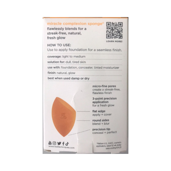 AUTHENTIC Real Techniques Miracle Complexion Sponge 1 Count