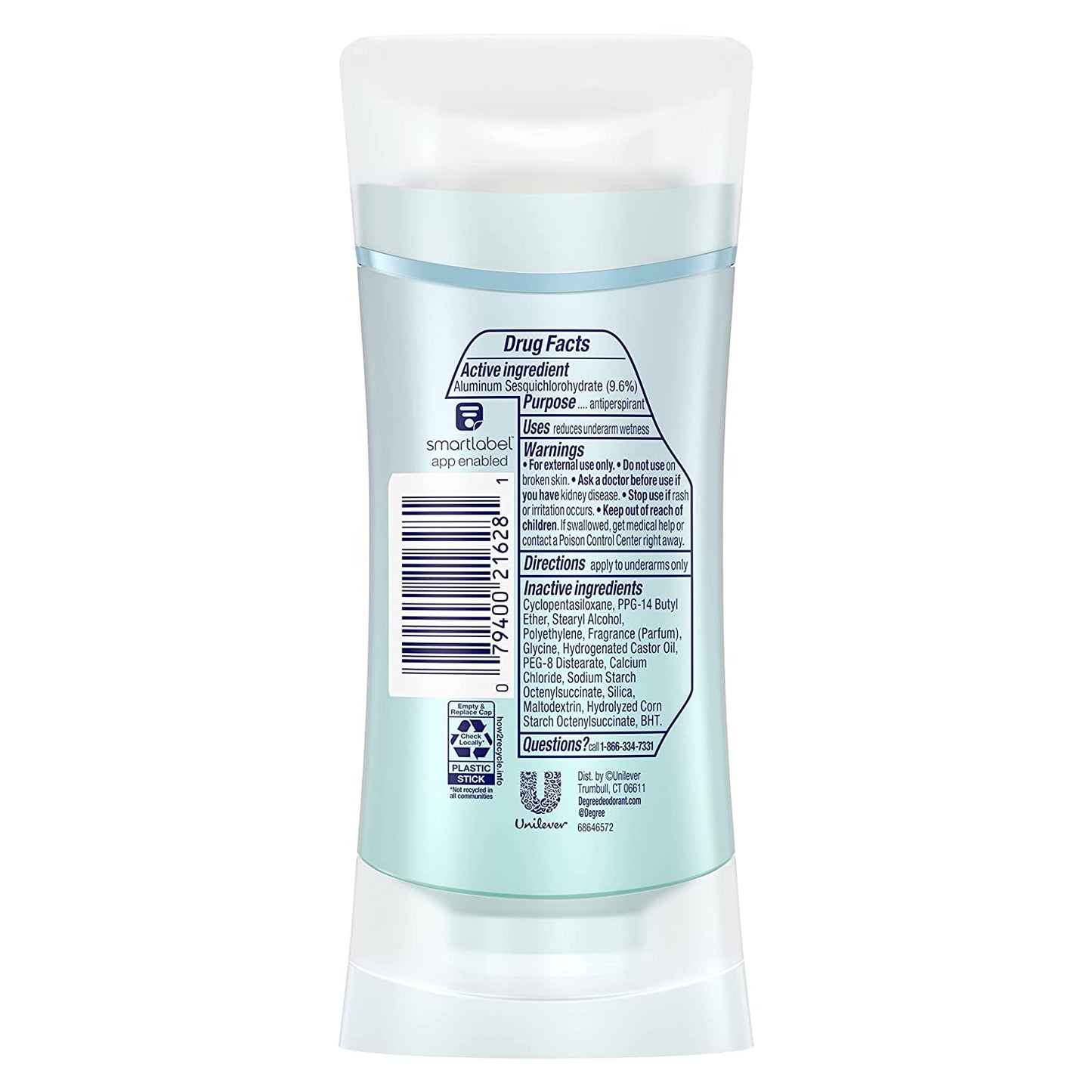 Degree Antiperspirant for Women Protects from Deodorant Stains Pure Clean Deodorant for Women 2.6 oz