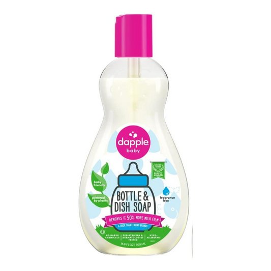 Dapple Baby Bottle and Dish Soap Fragrance Free 16.9 Fl Oz / 500 ml