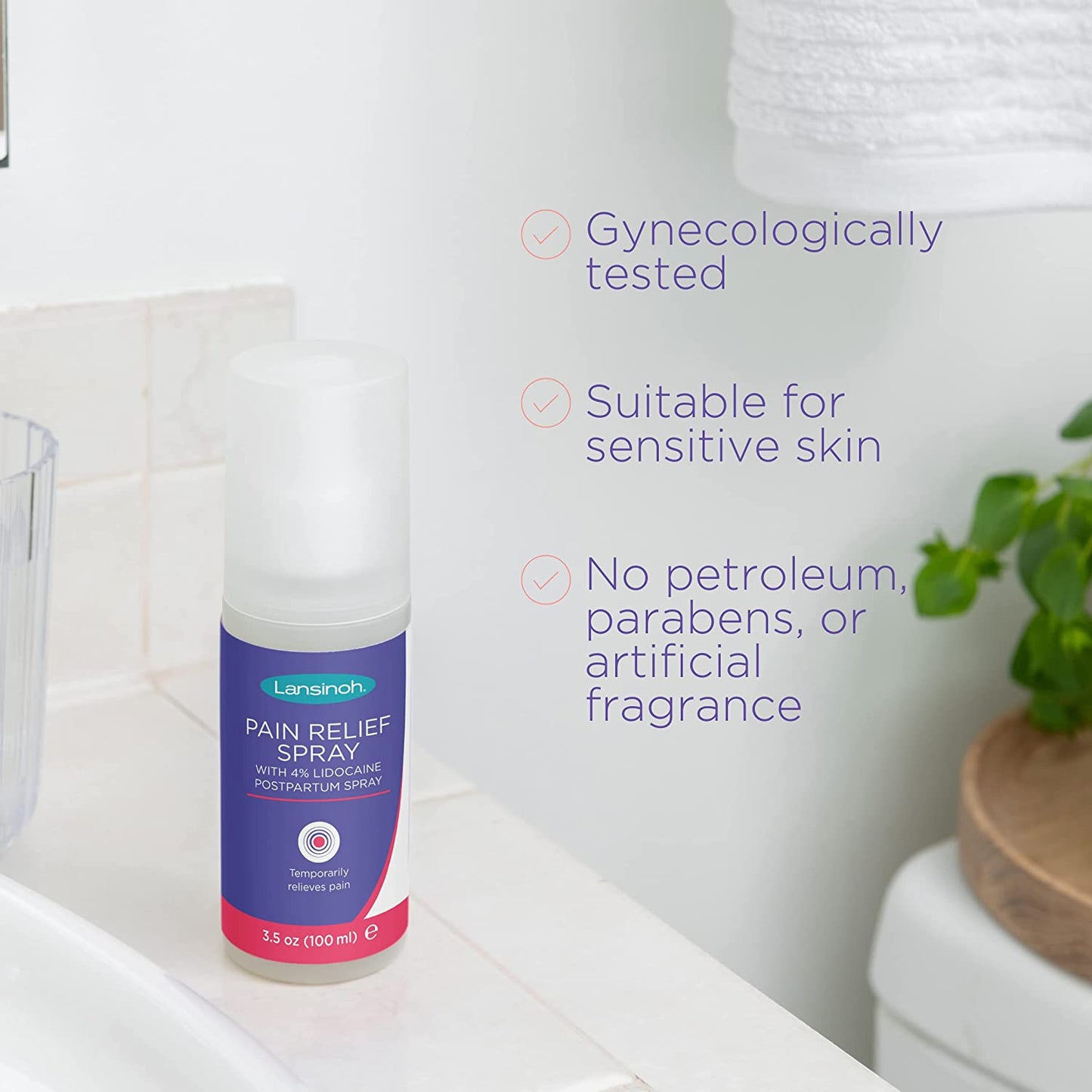 Lansinoh Pain Relief Spray Postpartum Spray 3.5 Ounces