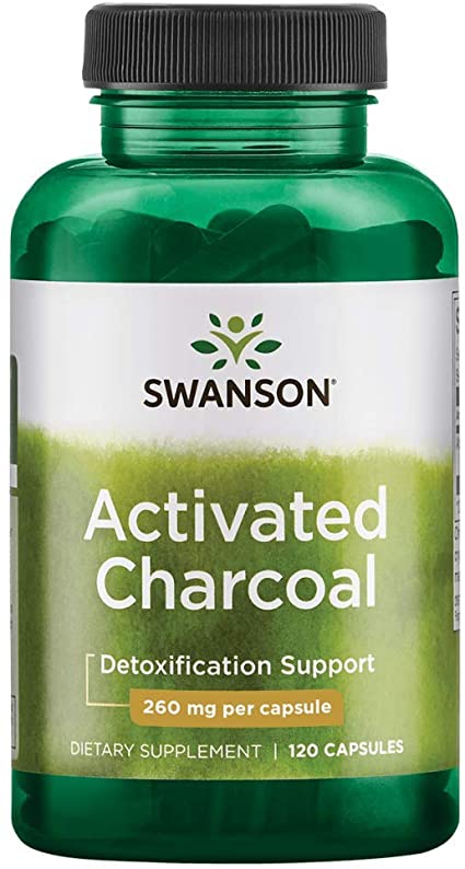 Swanson Activated Charcoal 260 Milligrams 120 Capsules PACKAGING MAY VARY