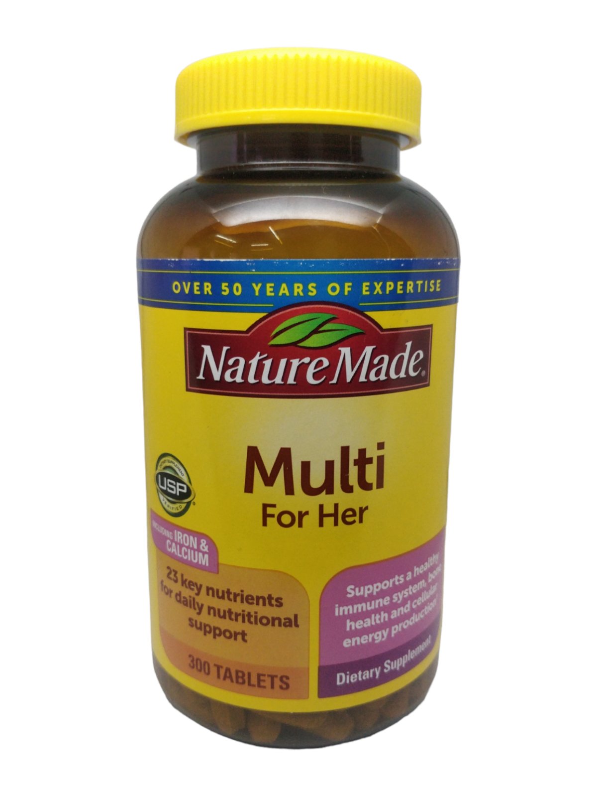 Nature Made Multi For Her Including Iron & Calcium For Daily Nutritional Support - 300 Tablets
